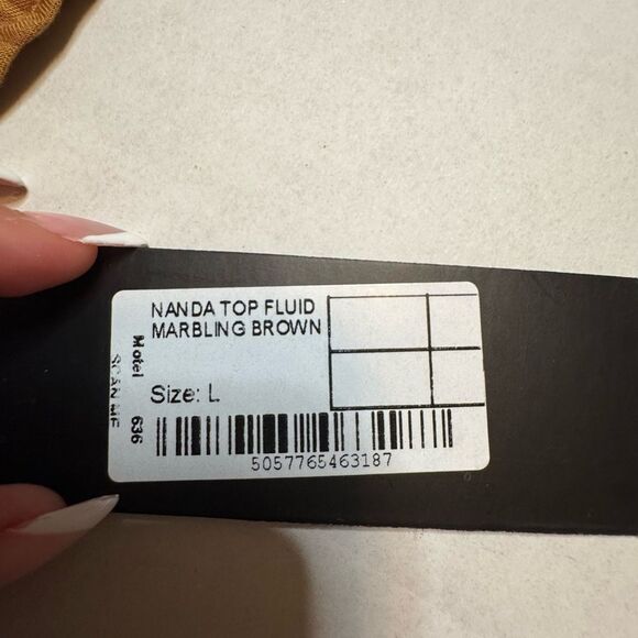 Motel Rocks Brown Tie Front Backless Blouse SZ L - Picture 4 of 5